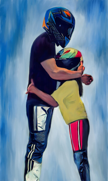 Digital Arts titled "Father and Daughter" by Michele Poenicia, Original Artwork, Digital Painting