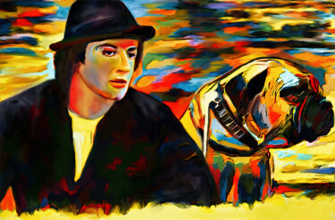 Digitale Kunst mit dem Titel "Rocky Balboa" von Michele Poenicia, Original-Kunstwerk, Digitale Malerei