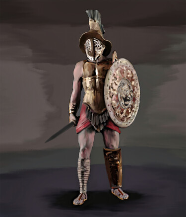 Digitale Kunst mit dem Titel "Gladiator" von Michele Poenicia, Original-Kunstwerk, Digitale Malerei