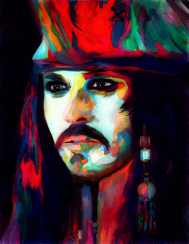 Arte digitale intitolato "Jack Sparrow" da Michele Poenicia, Opera d'arte originale, Pittura digitale