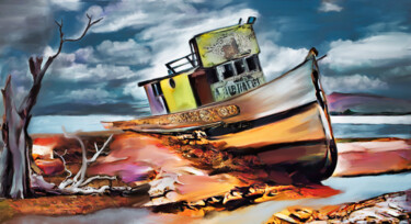 Arte digitale intitolato "Ship Wrecked" da Michele Poenicia, Opera d'arte originale, Pittura digitale