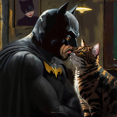 Digital Arts titled "Batman" by Michele Poenicia, Original Artwork, Digital Painting