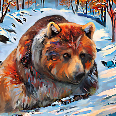 Digital Arts titled "Bear" by Michele Poenicia, Original Artwork, Digital Painting