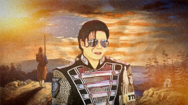 Grafika cyfrowa / sztuka generowana cyfrowo zatytułowany „Michael Jackson” autorstwa Phoenix Arts, Oryginalna praca, Malarst…