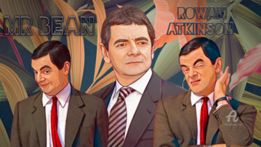 Digital Arts titled "Mr Bean" by Phoenix Arts, Original Artwork, Digital Painting
