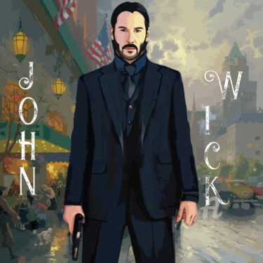 Digital Arts titled "John wick" by Phoenix Arts, Original Artwork, Digital Painting