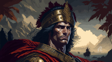 Digitale Kunst mit dem Titel "King Alexander the…" von Phoenix Arts, Original-Kunstwerk, Digitale Malerei