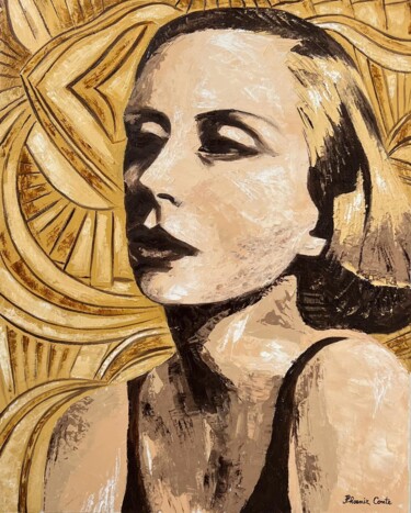 Malerei mit dem Titel "Thirty's Diva" von Phoenix Conte, Original-Kunstwerk, Öl Auf Keilrahmen aus Holz montiert