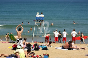 Fotografia intitolato "Biarritz Plage" da Josiane Karanian Boularot, Opera d'arte originale