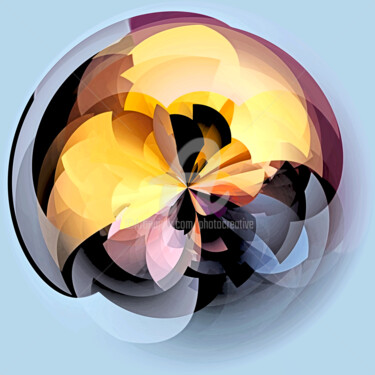 Digitale Kunst mit dem Titel "Planète fleur" von Josiane Karanian Boularot, Original-Kunstwerk