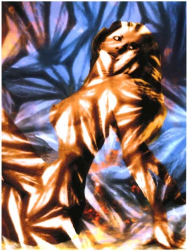 Photographie intitulée "Solange en losanges" par Michel Hervo, Œuvre d'art originale