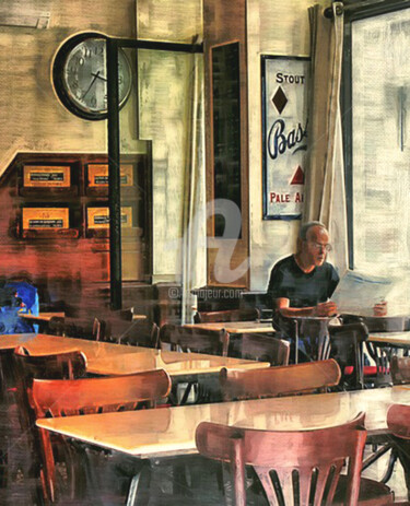 Photographie intitulée "au café.jpg" par Aimé K., Œuvre d'art originale, Photographie numérique