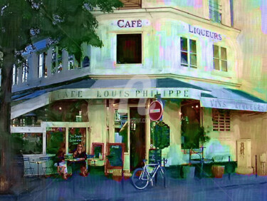 Photographie intitulée "café parisien.jpg" par Aimé K., Œuvre d'art originale, Photographie manipulée
