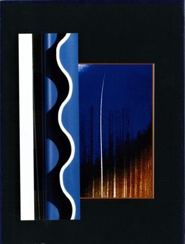 Collages intitolato "Blue wavey" da Kevin C Lee, Opera d'arte originale, Collages