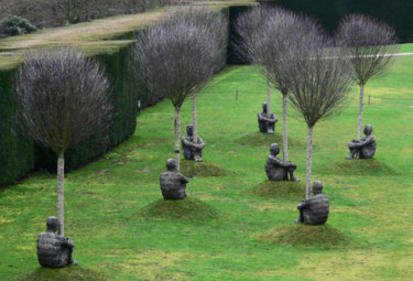 Scultura intitolato "Tree men - my title" da Kevin C Lee, Opera d'arte originale, Metalli