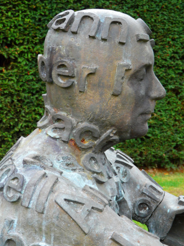 Sculpture titled "Man of many names" by Kevin C Lee, Original Artwork, Metals