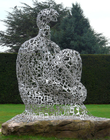Sculpture intitulée "Thinking" par Kevin C Lee, Œuvre d'art originale, Métaux