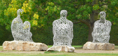 Skulptur mit dem Titel "Threesome" von Kevin C Lee, Original-Kunstwerk, Metalle