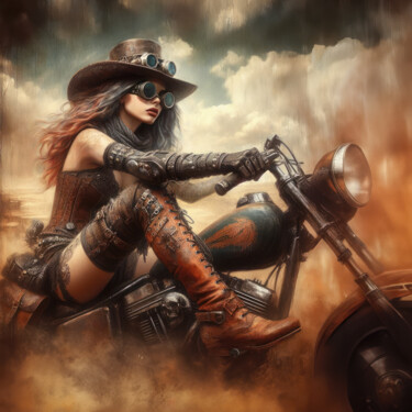 Digitale Kunst getiteld "Steampunk Lady Part…" door Photoplace, Origineel Kunstwerk, AI gegenereerde afbeelding