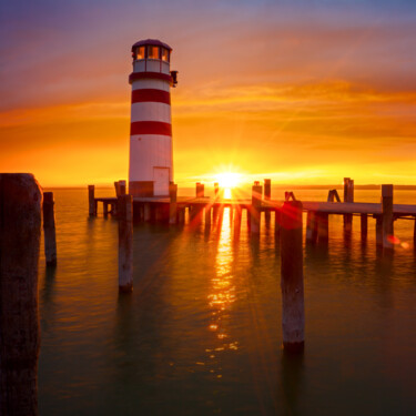 Photography titled "faro sunset" by Photoplace, Original Artwork