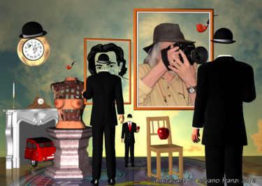 Digital Arts titled "«Magritte regarde D…" by Phõtos_gráphein, Original Artwork, 3D Modeling