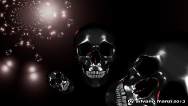 Arts numériques intitulée "Skull & fractals" par Phõtos_gráphein, Œuvre d'art originale, Modélisation 3D