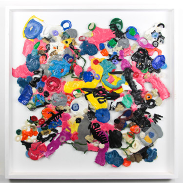 Sculpture titled "Plein de liberté" by Jerôme Tesseyre (TESS), Original Artwork, Plastic Mounted on Wood Panel