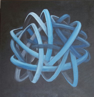 Peinture intitulée "nœud bleu" par Philippe Picard, Œuvre d'art originale, Huile