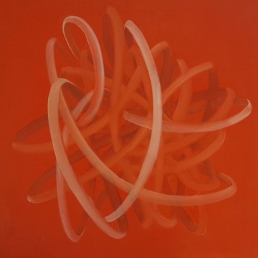 Painting titled "nœud rouge" by Philippe Picard, Original Artwork, Oil