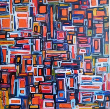 Peinture intitulée "sans titre orange" par Philippe Picard, Œuvre d'art originale, Acrylique