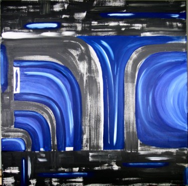 Peinture intitulée "bleu" par Philippe Pujol, Œuvre d'art originale, Acrylique