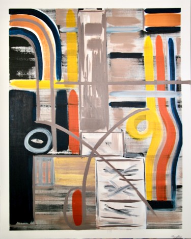 Painting titled "ph100521" by Philippe Pujol, Original Artwork, Acrylic Mounted on Wood Stretcher frame