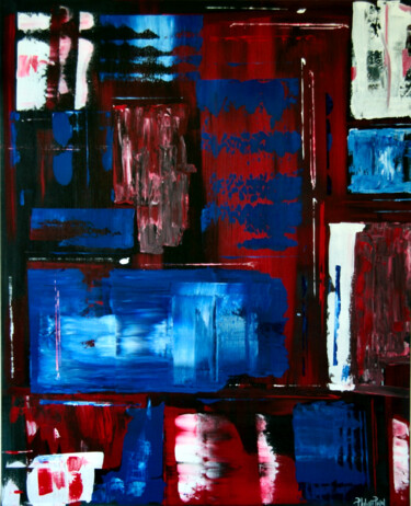 Painting titled "abstrait 111" by Philippe Pujol, Original Artwork, Acrylic Mounted on Wood Stretcher frame