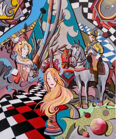 Peinture intitulée "le cavalier a la li…" par Philippe Sidot Et Charlotte Carsin, Œuvre d'art originale