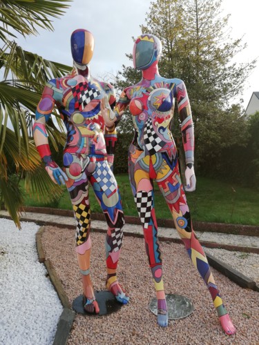 Sculpture intitulée "Phil et Cha modeles" par Philippe Sidot Et Charlotte Carsin, Œuvre d'art originale, Résine