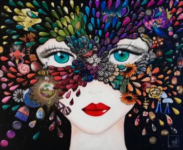 Peinture intitulée "Mascarade" par Philippe Sidot Et Charlotte Carsin, Œuvre d'art originale, Acrylique