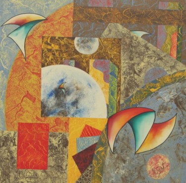 Peinture intitulée "la relance des cart…" par Philippe Sidot Et Charlotte Carsin, Œuvre d'art originale, Autre