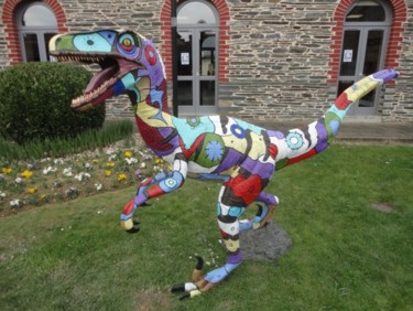 Sculpture intitulée "Sidosaure" par Philippe Sidot Et Charlotte Carsin, Œuvre d'art originale