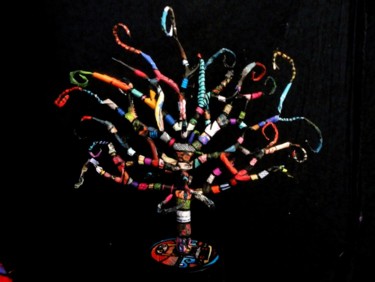 "l'arbre coloré" başlıklı Heykel Philippe Sidot Et Charlotte Carsin tarafından, Orijinal sanat