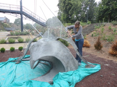 Sculpture titled "montage de l'hermin…" by Philippe Sidot Et Charlotte Carsin, Original Artwork