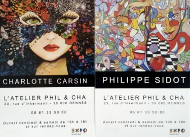 Fotografía titulada "flyers atelier Phil…" por Philippe Sidot Et Charlotte Carsin, Obra de arte original