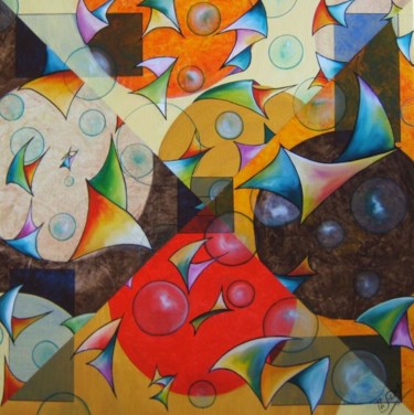 Peinture intitulée "mixed worlds" par Philippe Sidot Et Charlotte Carsin, Œuvre d'art originale