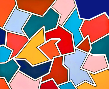 Картина под названием "Mozaic" - Phv, Подлинное произведение искусства, Акрил Установлен на Деревянная рама для носилок