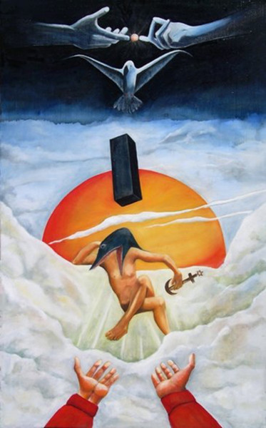 Pintura titulada "Les dieux ne s'attr…" por Phybra, Obra de arte original, Oleo