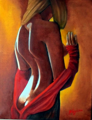 Painting titled "L'accueil réflechi…" by Phybra, Original Artwork, Oil