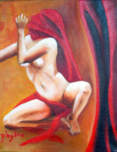 Painting titled "L'appel silencieux" by Phybra, Original Artwork, Oil