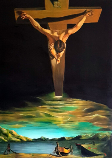 Pintura titulada "Saint Jean de la cr…" por Phybra, Obra de arte original, Oleo