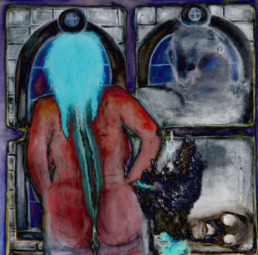 Malerei mit dem Titel "Jungfrauenthriller" von Pia Bange, Original-Kunstwerk, Öl