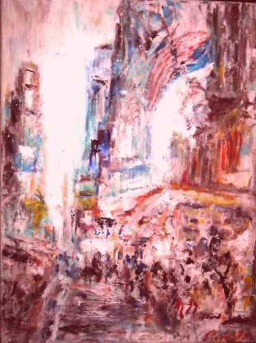 Peinture intitulée "Time Square New Yor…" par Pierrvass, Œuvre d'art originale, Huile