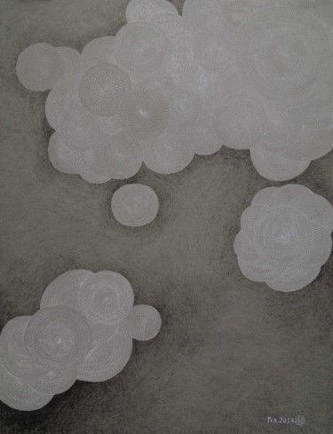 Dessin intitulée "Eclosion de la lumi…" par Pia Chang, Œuvre d'art originale, Stylo à bille